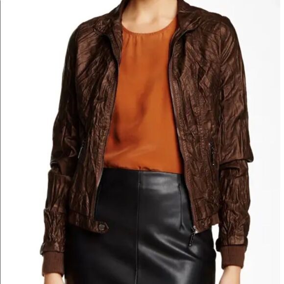 Vertigo Paris Distressed Faux Leather Jacket - Picture 1 of 6